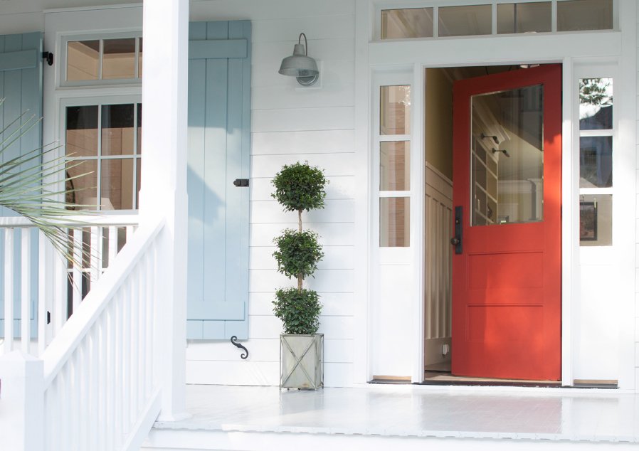 White_Porch_with_Red_Door_and_Blue_Shutters